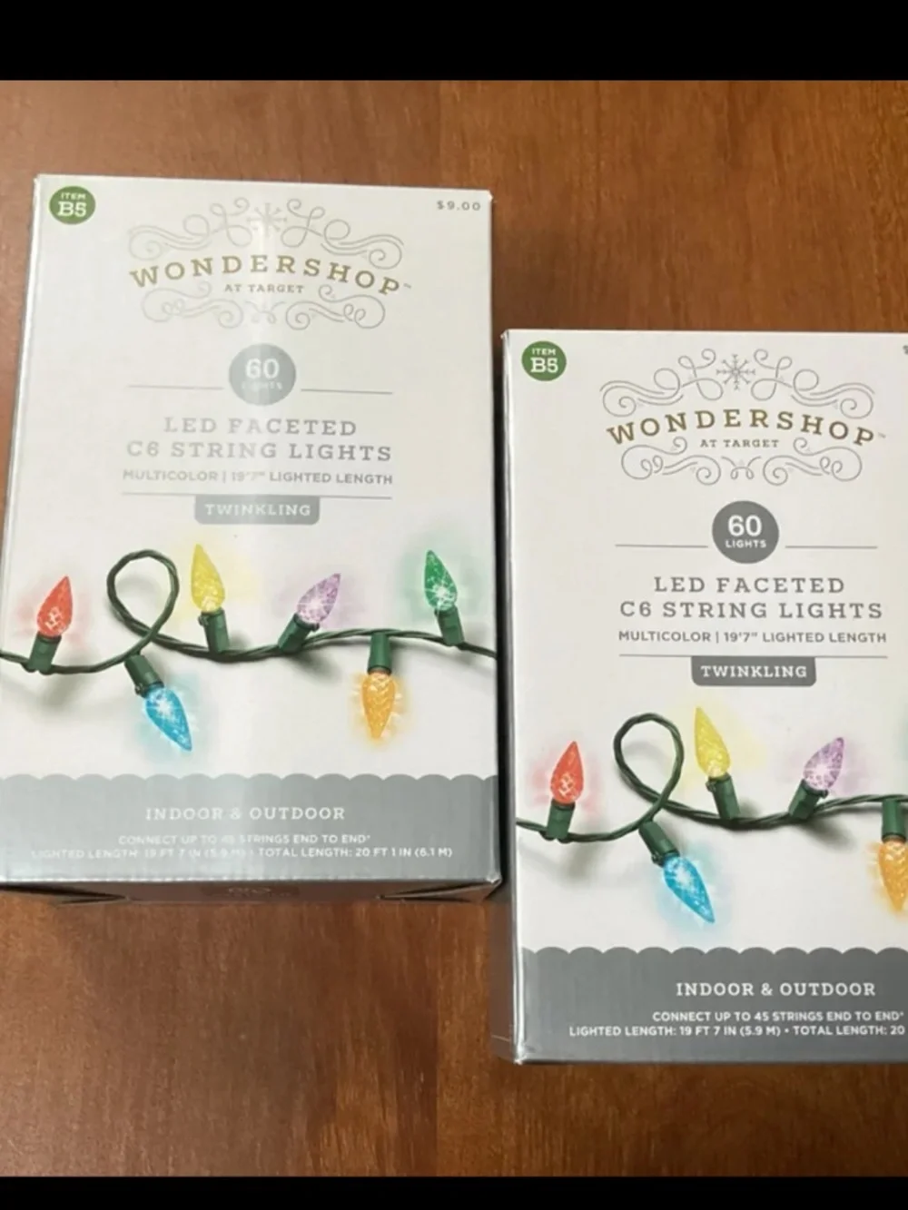 Wondershop Christmas LED Faceted C6 String Multi-Color Lights Bundle